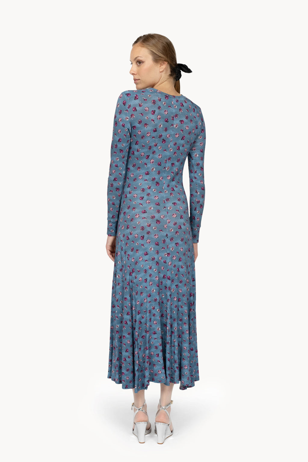 Stretch Jersey Pansy Flower Dress