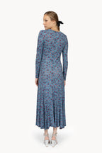 Stretch Jersey Pansy Flower Dress