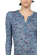 Vestito in Jersey Elasticizzato con Fiore di Viola del Pensiero