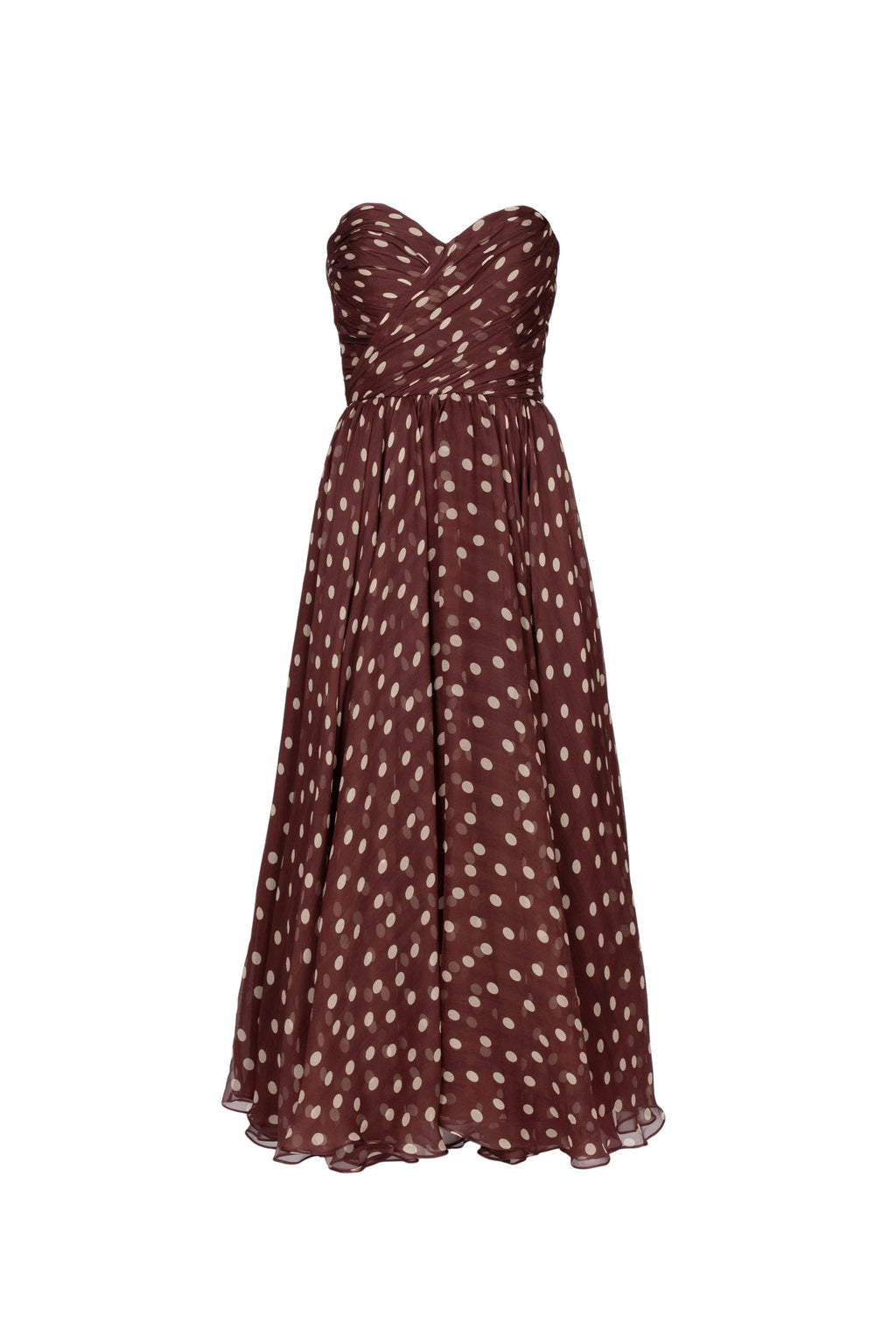 Burgundy Polka Dot Bustier Dress