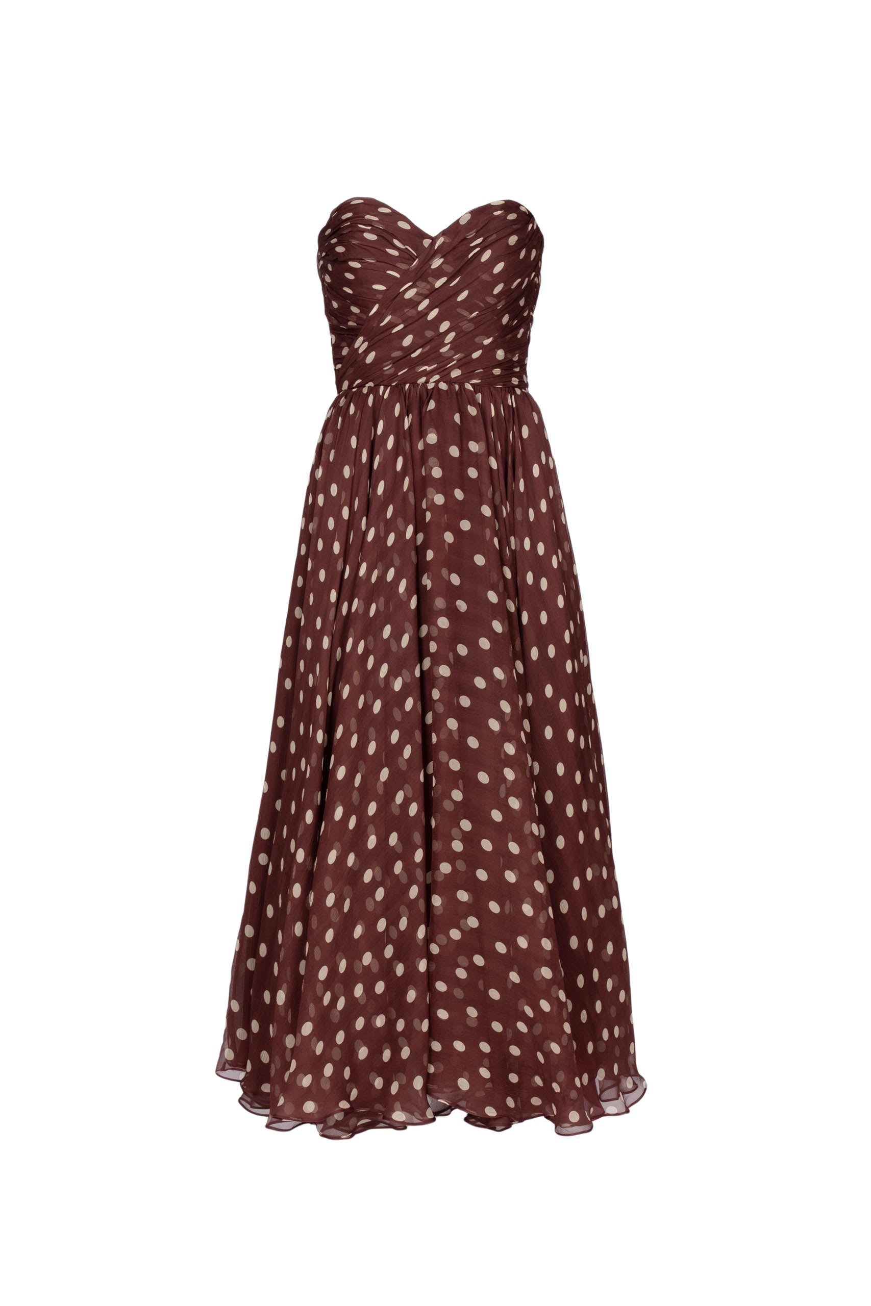 Vestito Bustier Borgogna a Pois