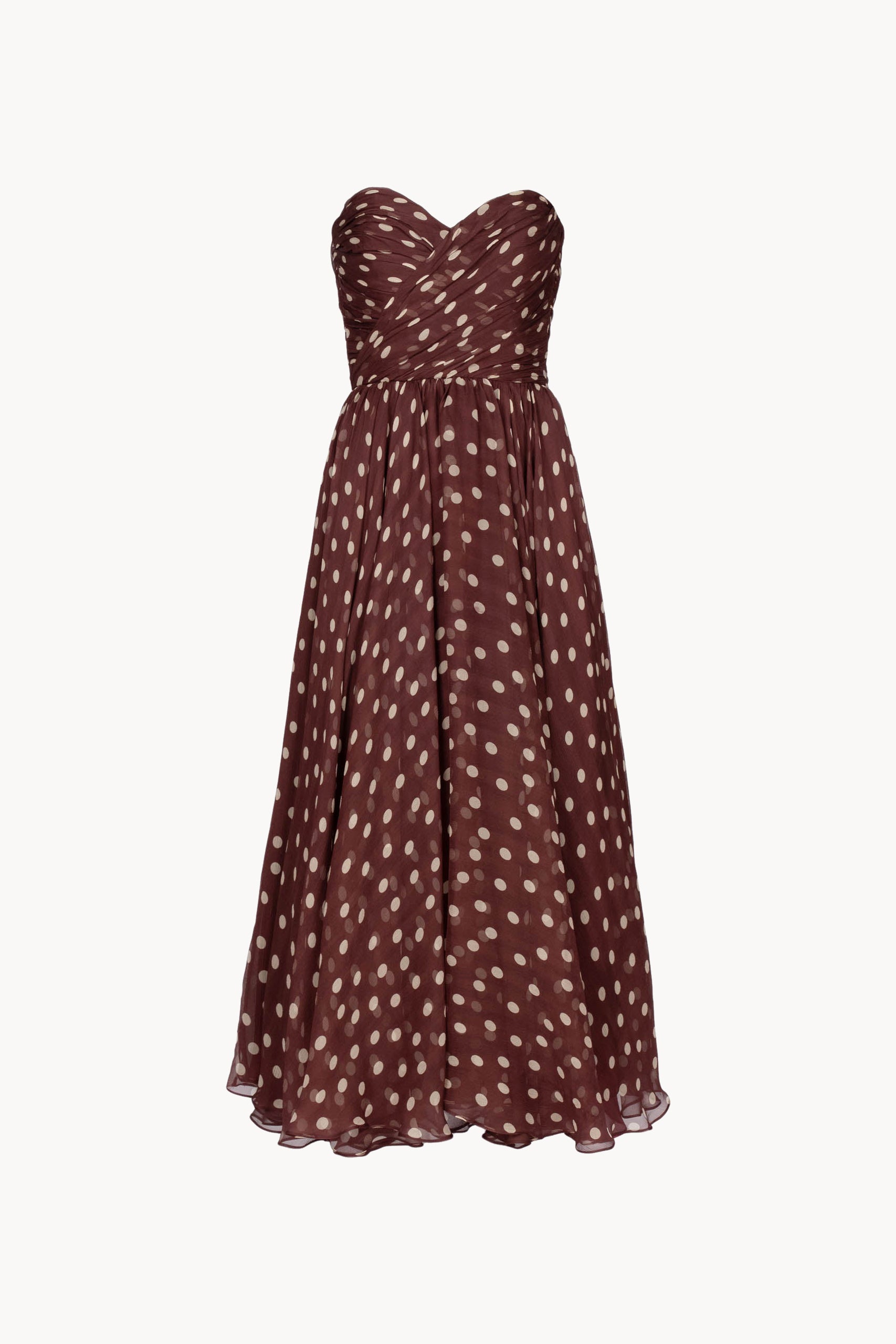 Vestito Bustier Borgogna a Pois