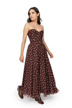 Burgundy Polka Dot Bustier Dress