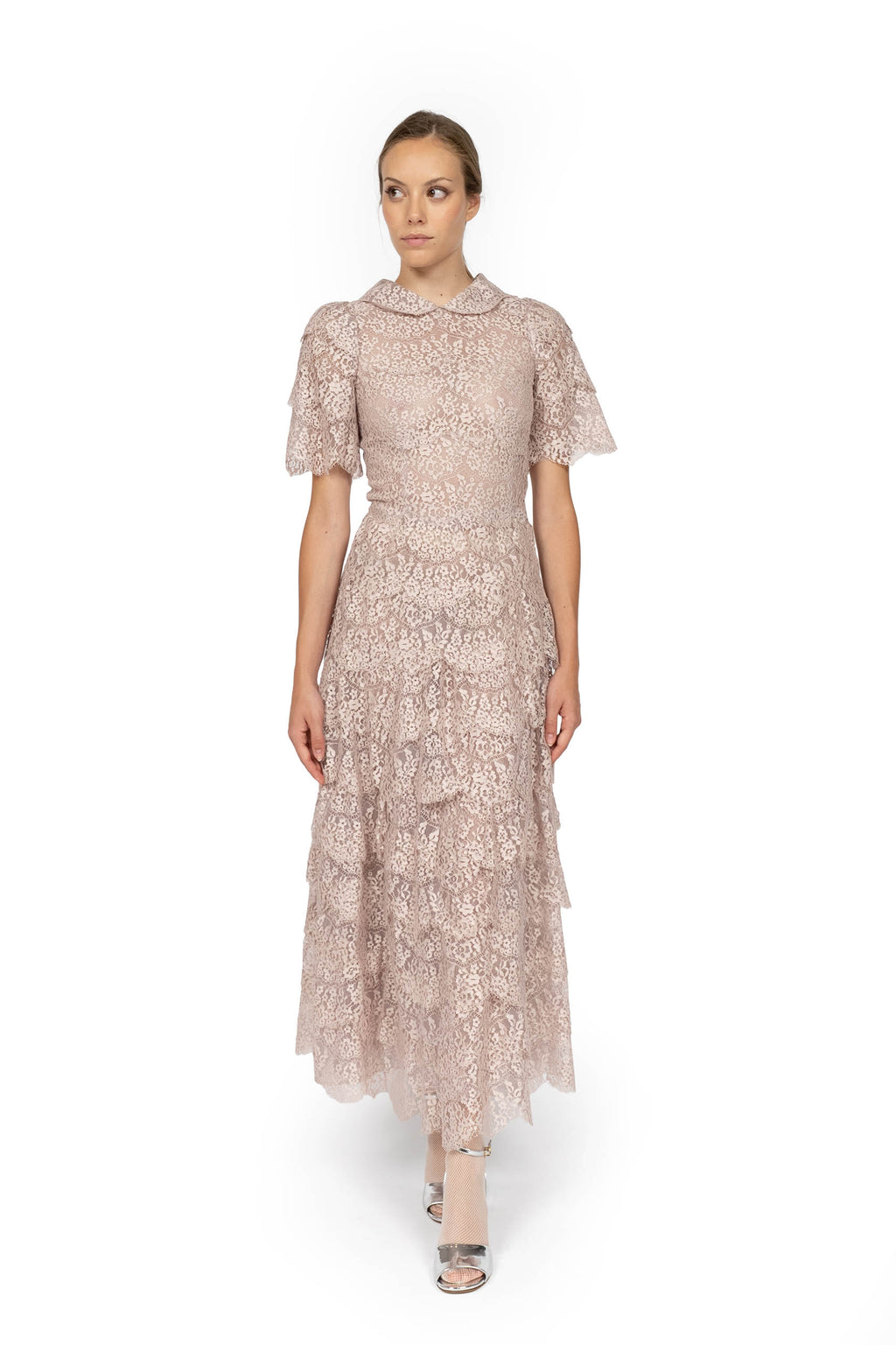 Vestito Dolly Rosa con Pizzo