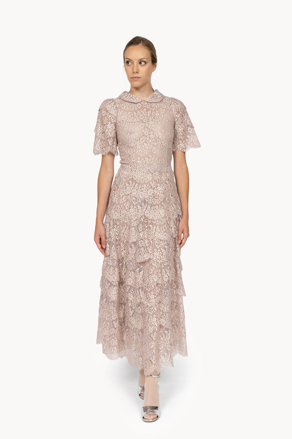 Vestito Dolly Rosa con Pizzo