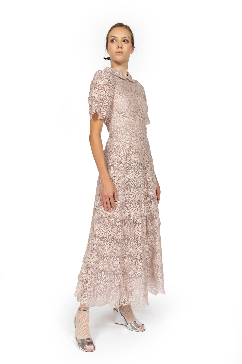 Vestito Dolly Rosa con Pizzo