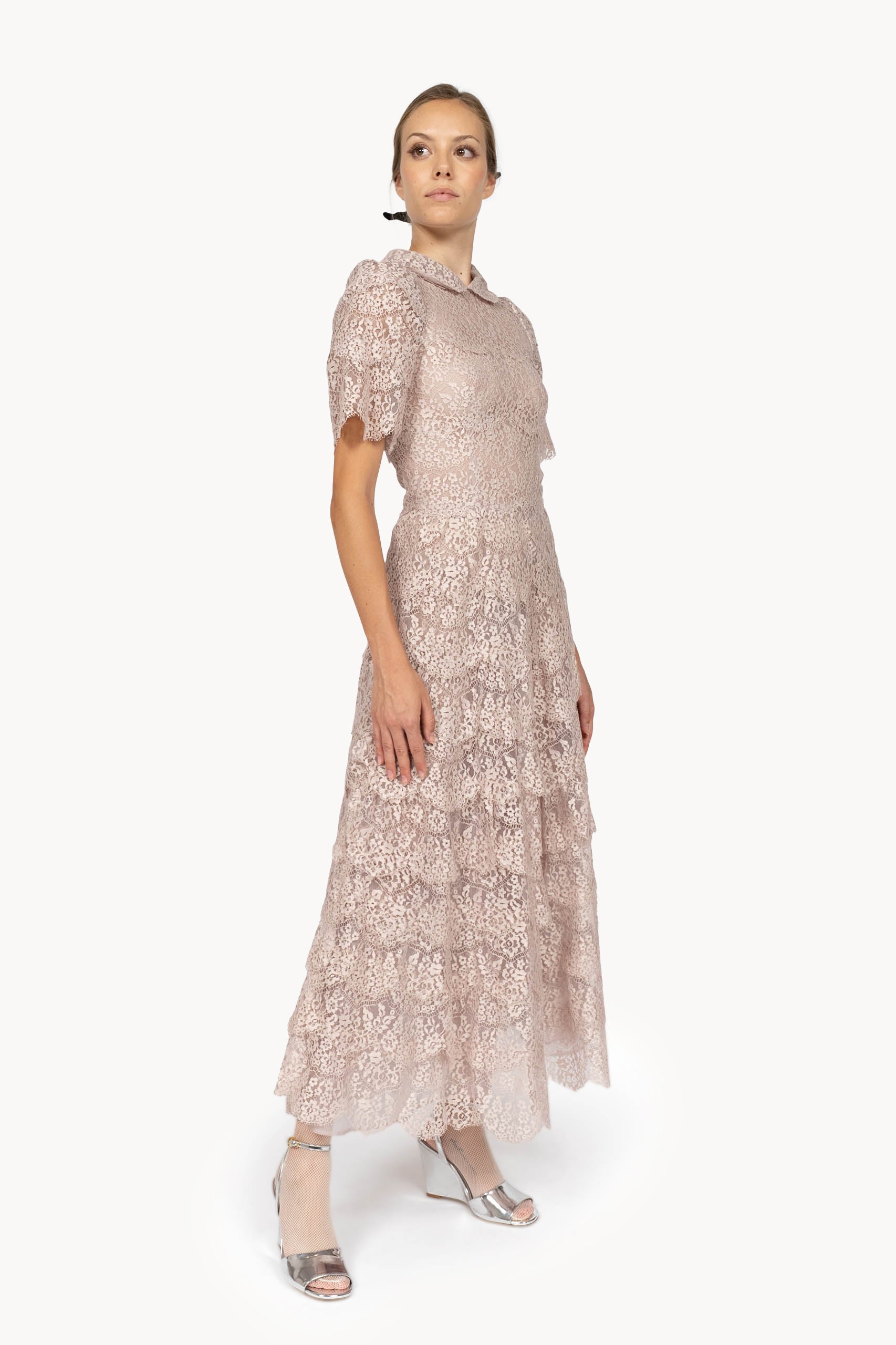 Vestito Dolly Rosa con Pizzo