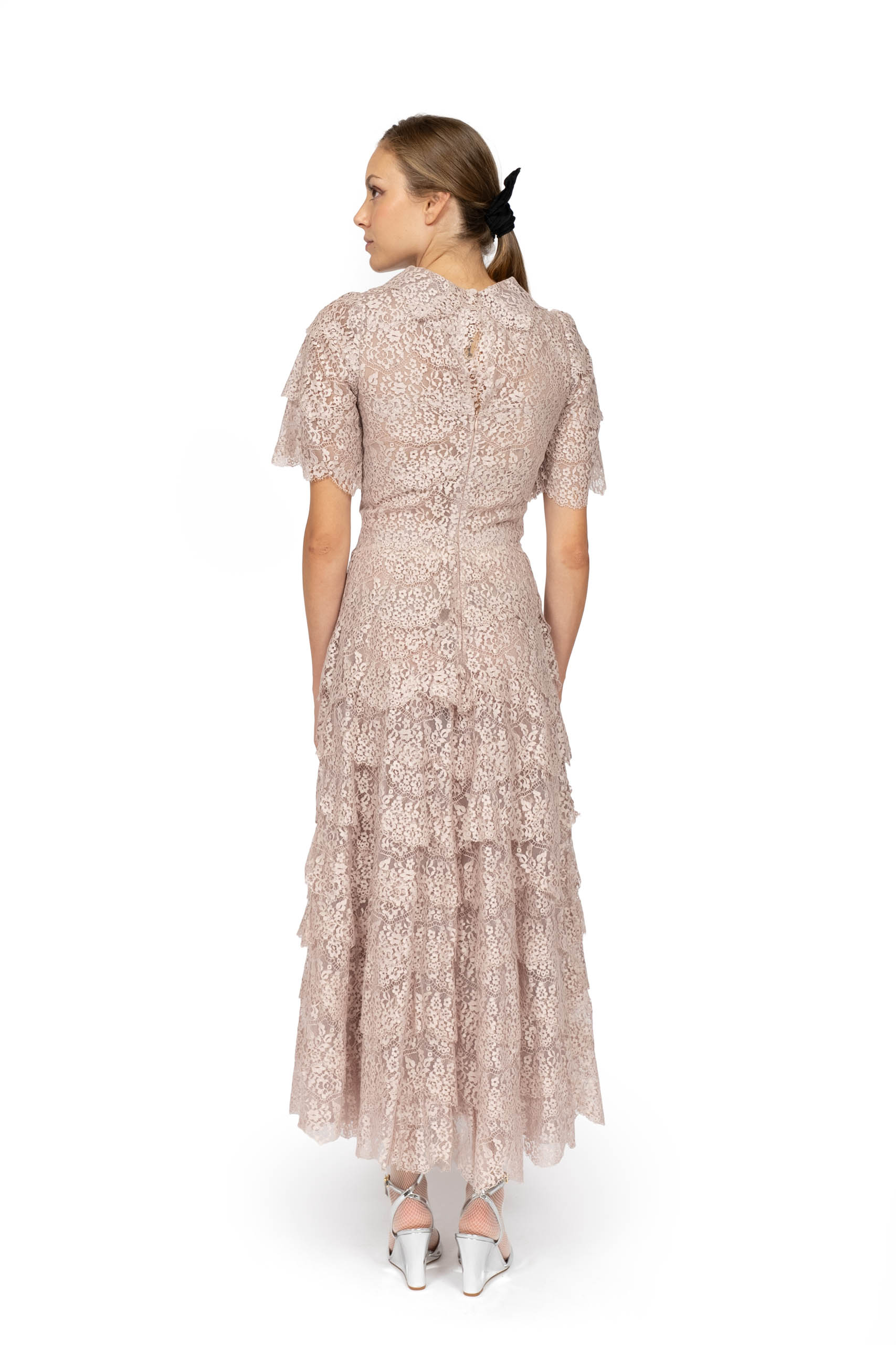 Vestito Dolly Rosa con Pizzo