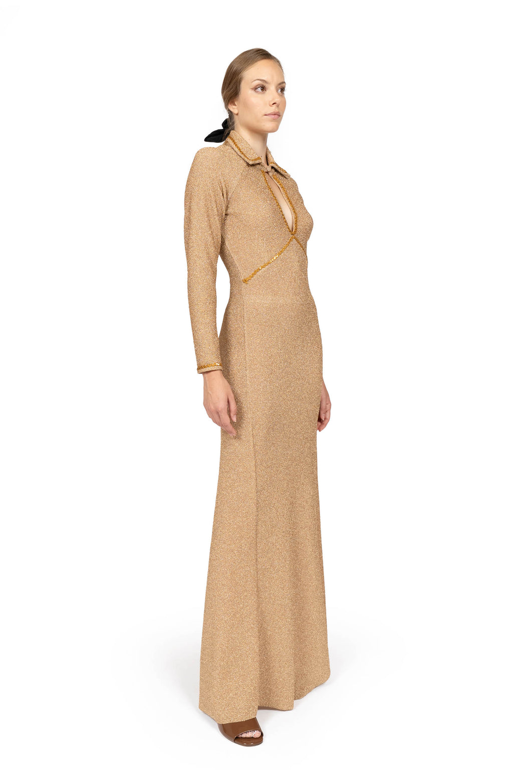 Vestito in Lurex Elasticizzato Oro