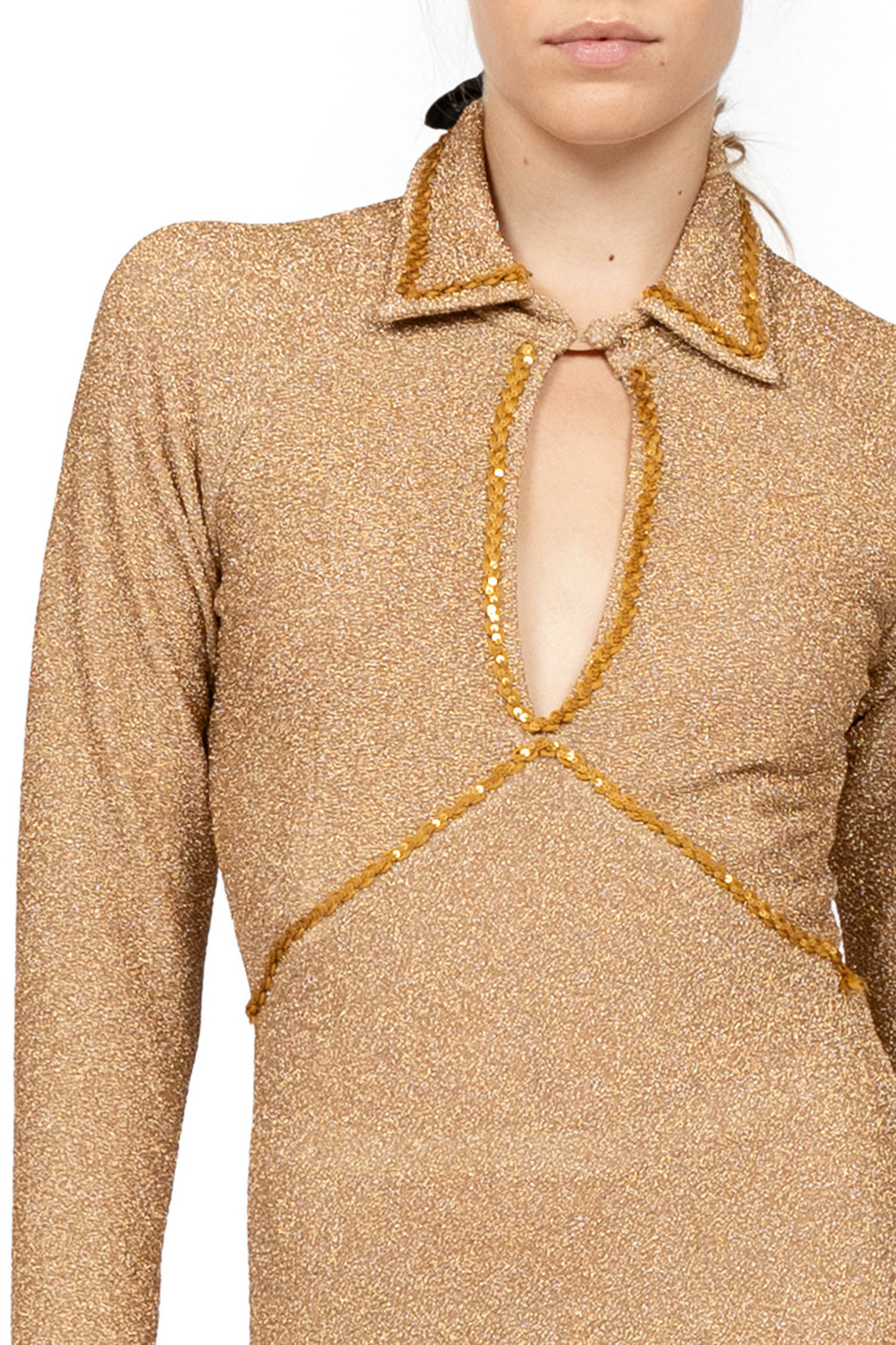Vestito in Lurex Elasticizzato Oro