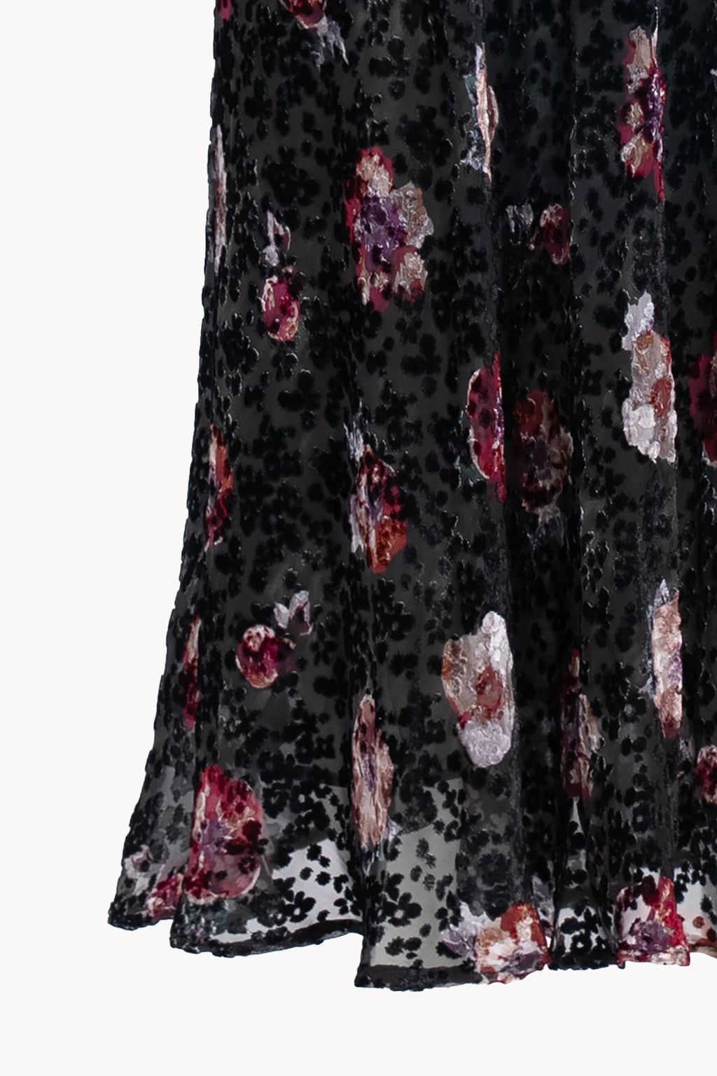 Pansy Flower Black Devorè Skirt