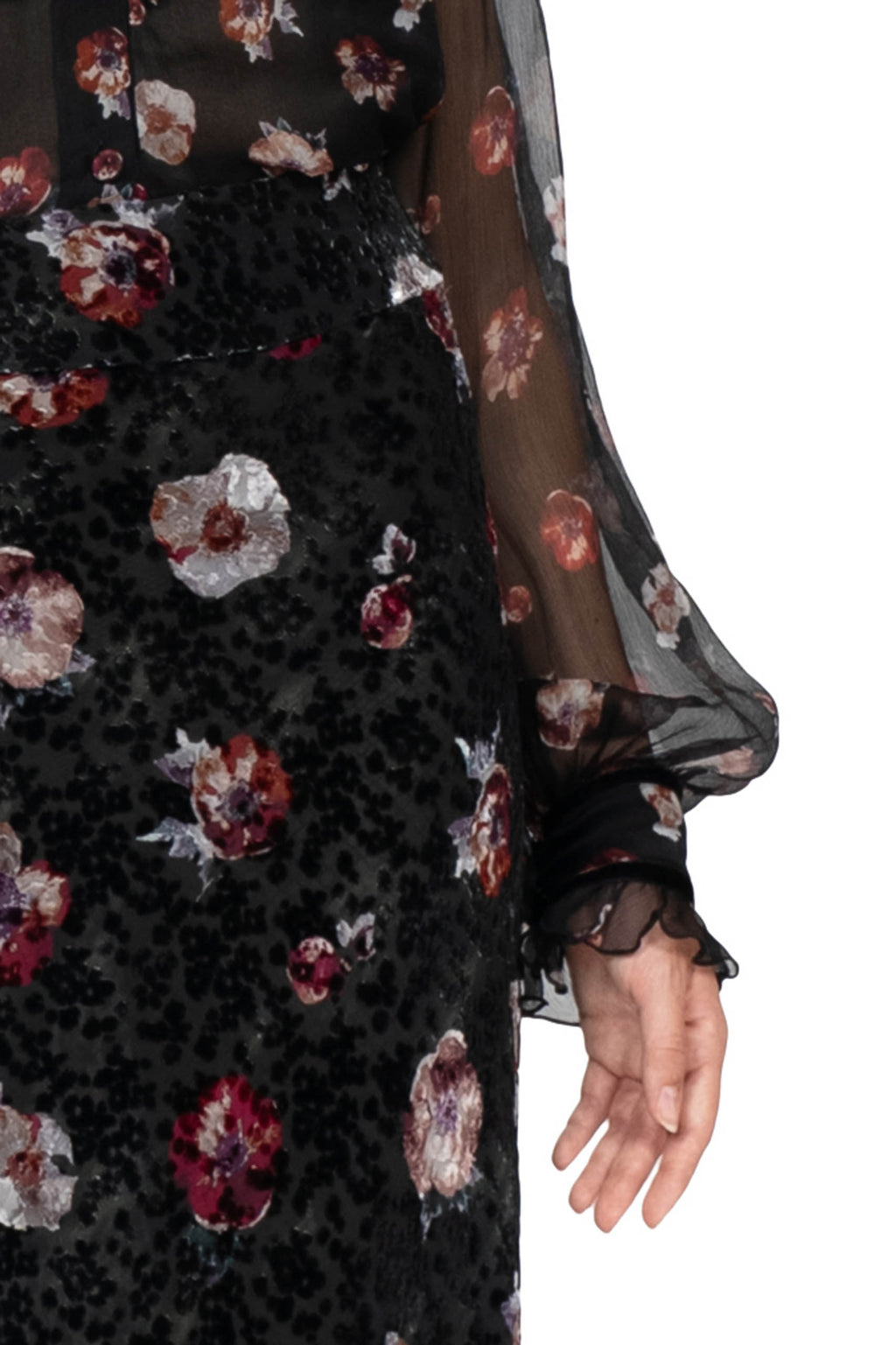Camicia in Chiffon con Fiore di Viola del Pensiero