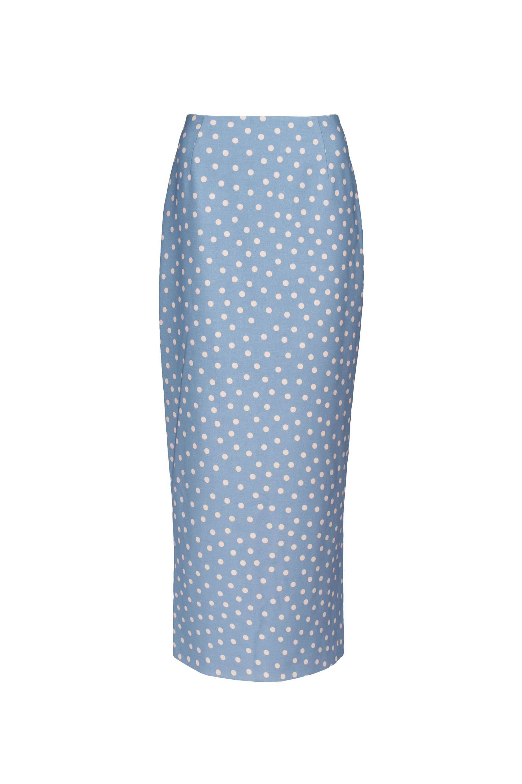 Gonna a matita a pois azzurro chiaro