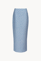 Light Blue Polka Dot Pencil Skirt