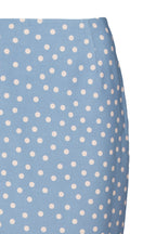 Gonna a matita a pois azzurro chiaro