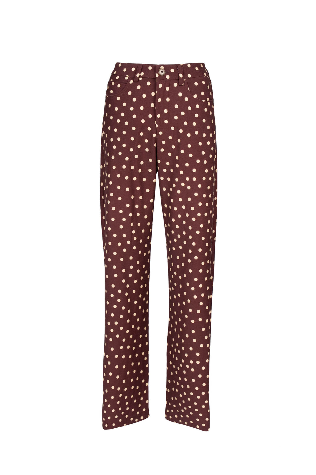 Burgundy Polka Dot Palazzo Pants