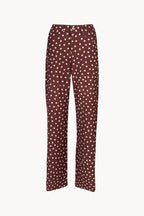 Burgundy Polka Dot Palazzo Pants
