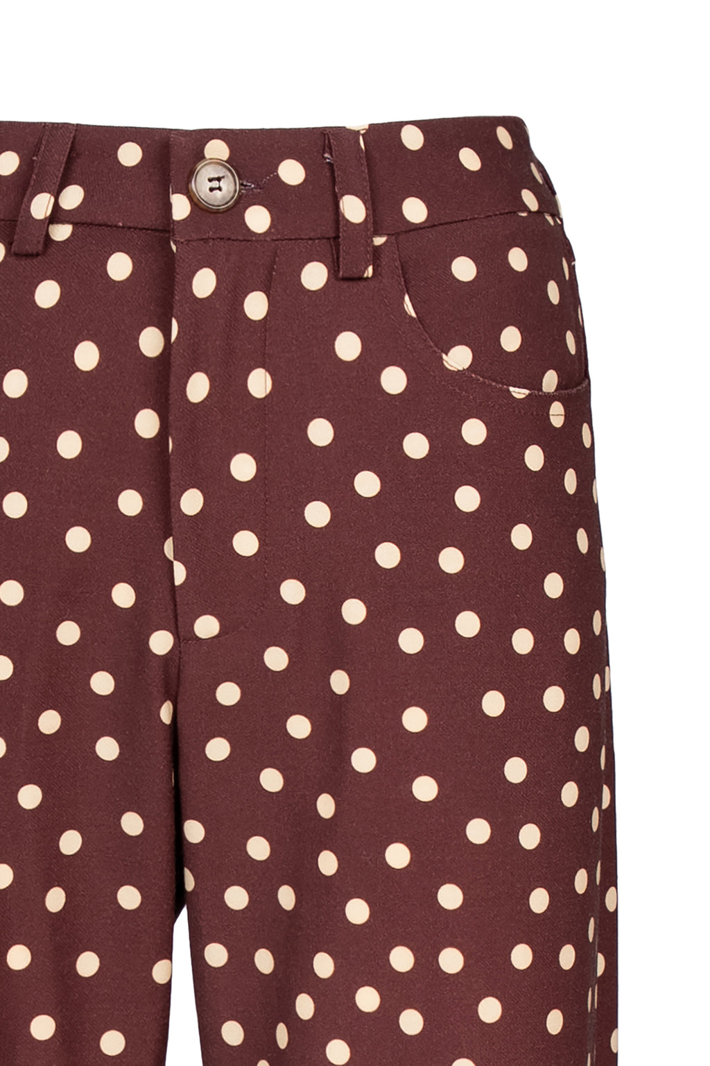 Burgundy Polka Dot Palazzo Pants