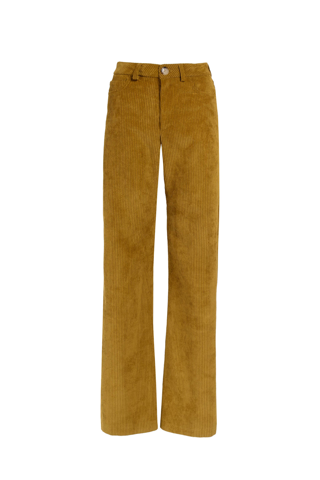 Pantaloni palazzo senape in velluto a coste