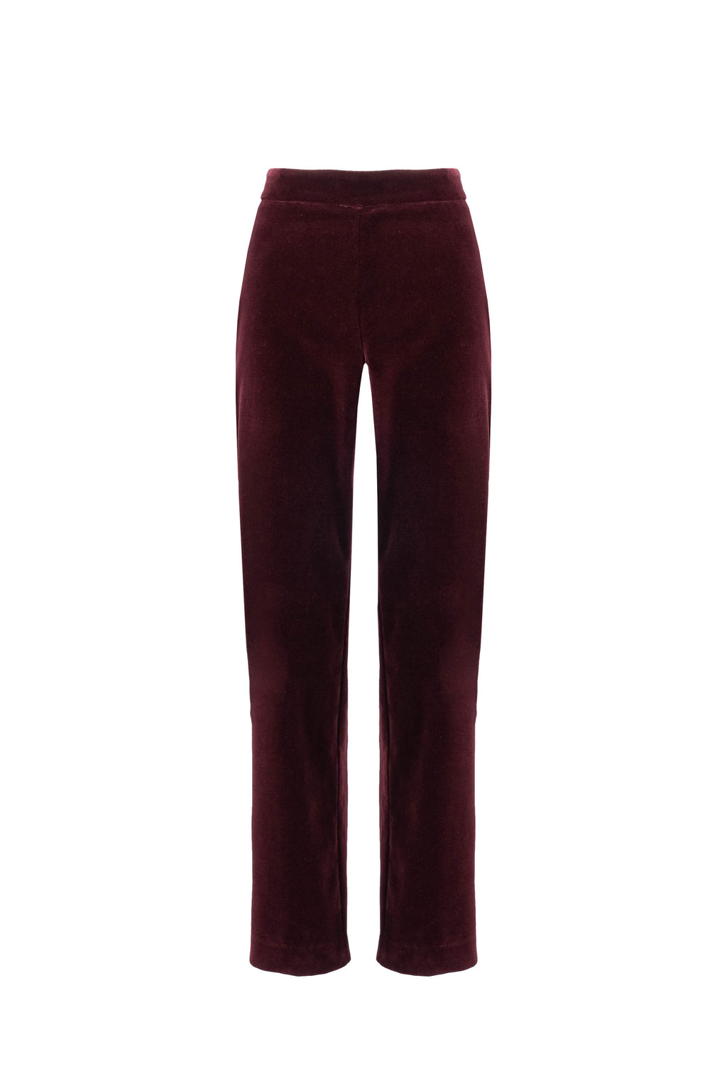 Burgundy Velvet Cigarette Pants