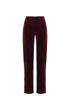 Burgundy Velvet Cigarette Pants