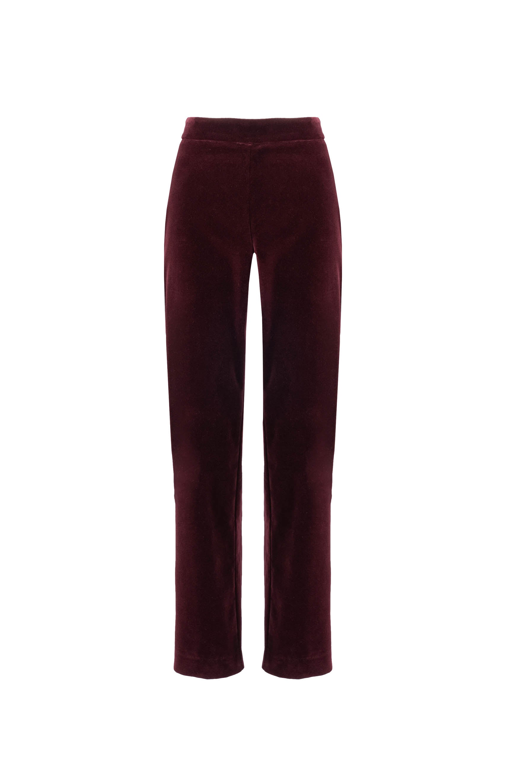 Pantaloni Sigaretta di Velluto Borgogna