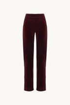 Burgundy Velvet Cigarette Pants