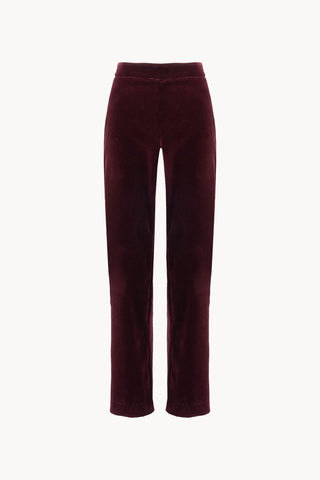 Burgundy Velvet Cigarette Pants