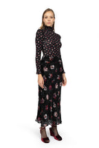 Dolcevita in lana floreale nero in jersey
