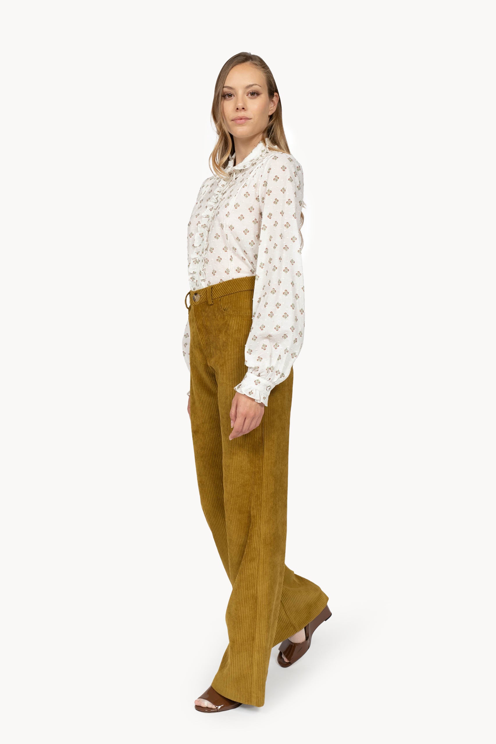 Mustard Corduory Palazzo Pants