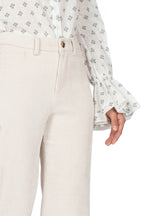 Pantaloni palazzo bianchi in velluto a coste