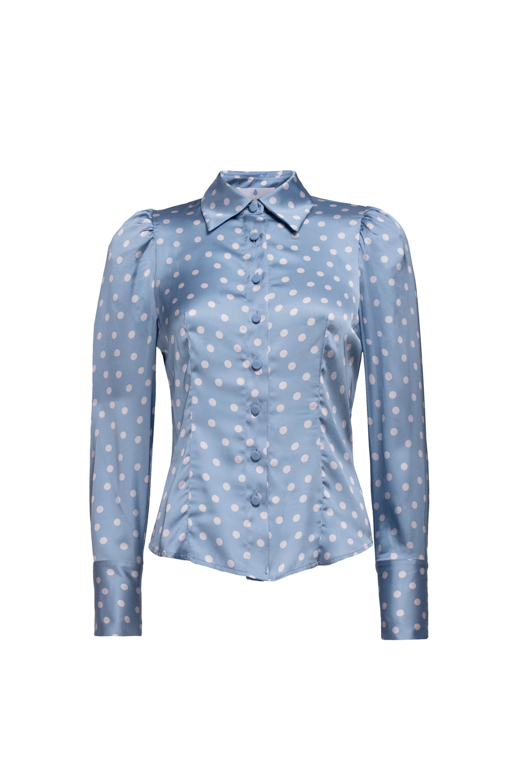 Camicia a pois azzurro chiaro