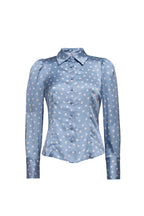 Camicia a pois azzurro chiaro