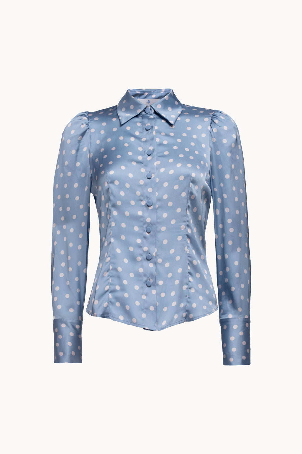 Camicia a pois azzurro chiaro