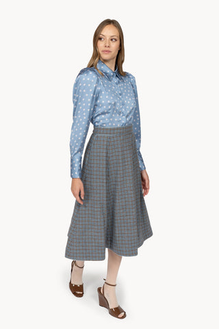 Camicia a pois azzurro chiaro