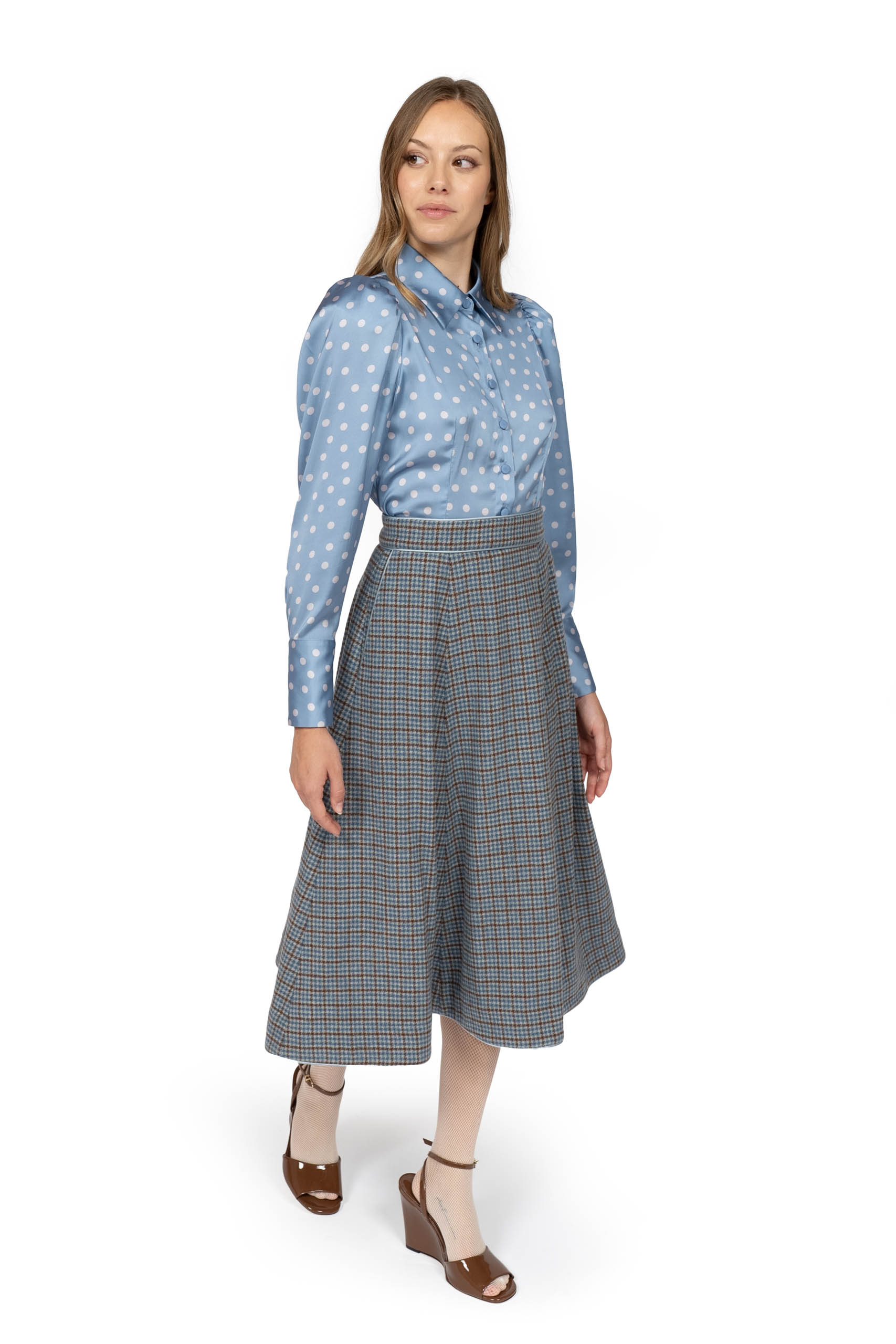 Colored Pie Poule Flared skirt