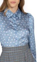 Camicia a pois azzurro chiaro