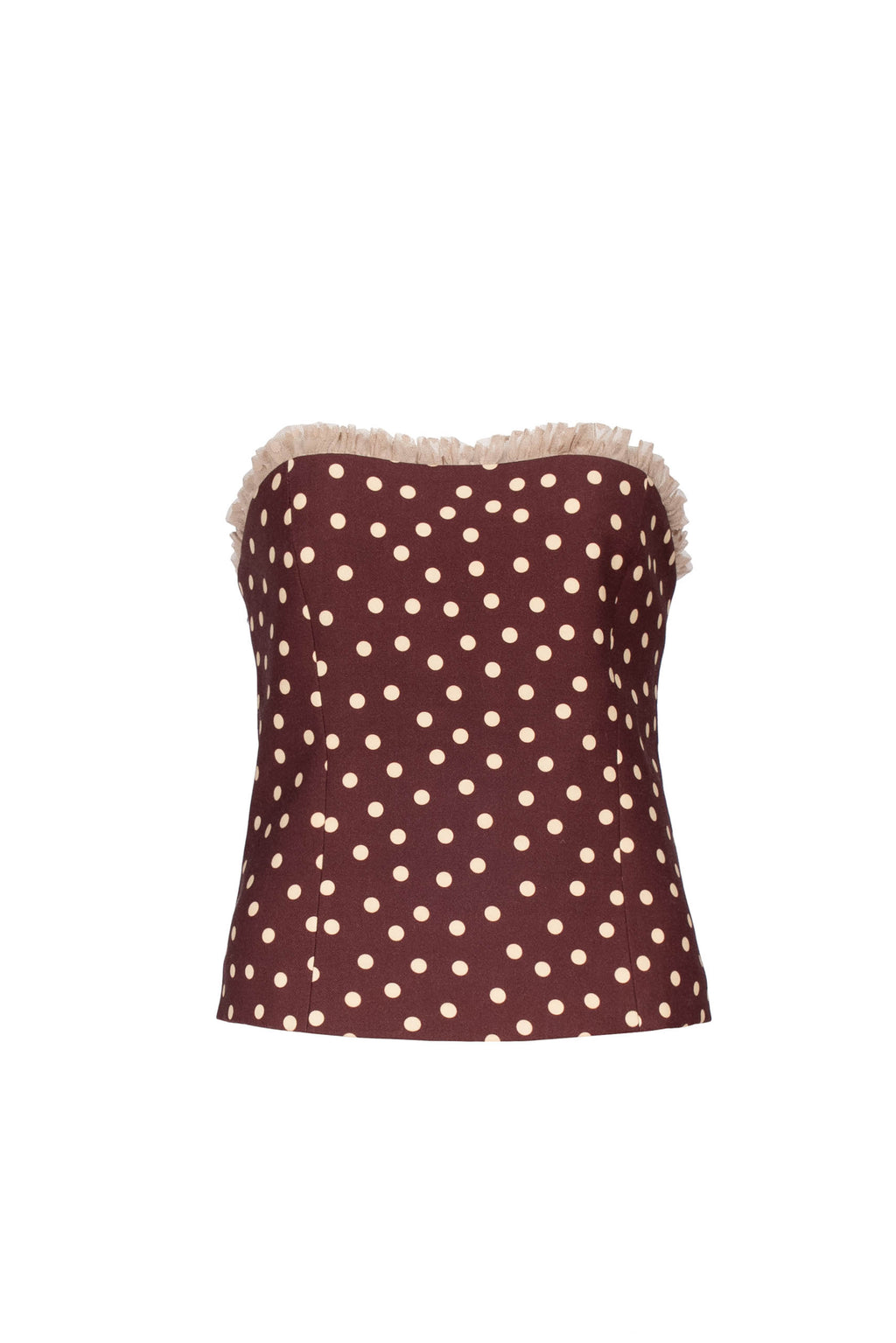 Bustier Borgogna a Pois