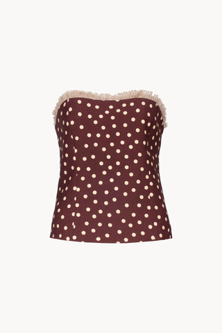 Burgundy Polka Dot Bustier