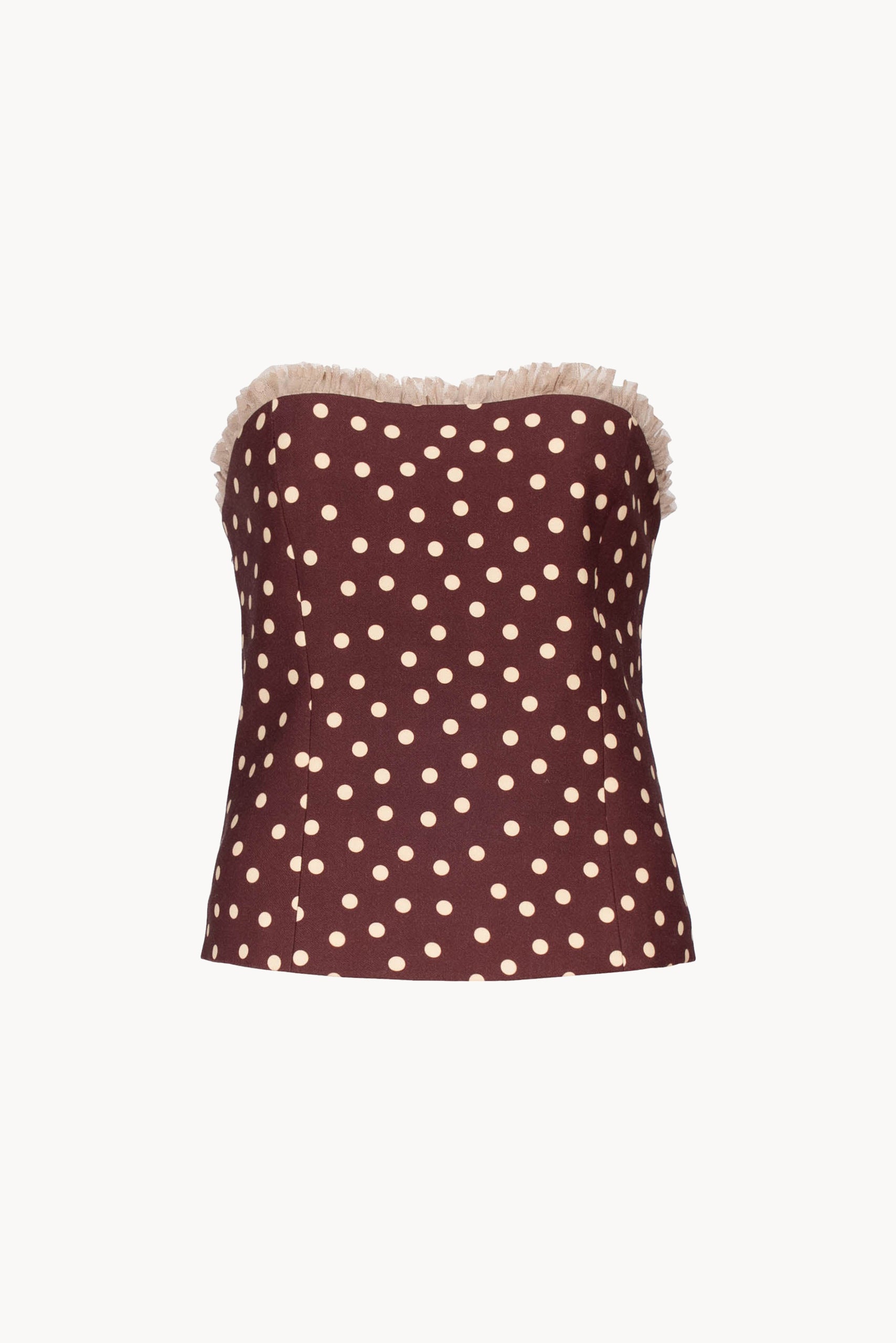 Bustier Borgogna a Pois