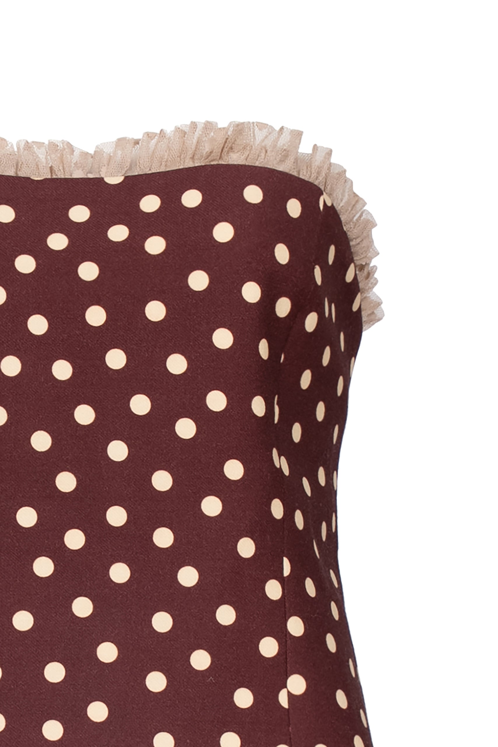 Bustier Borgogna a Pois