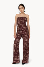 Burgundy Polka Dot Bustier