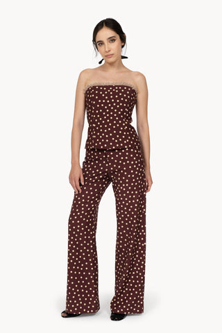 Burgundy Polka Dot Palazzo Pants