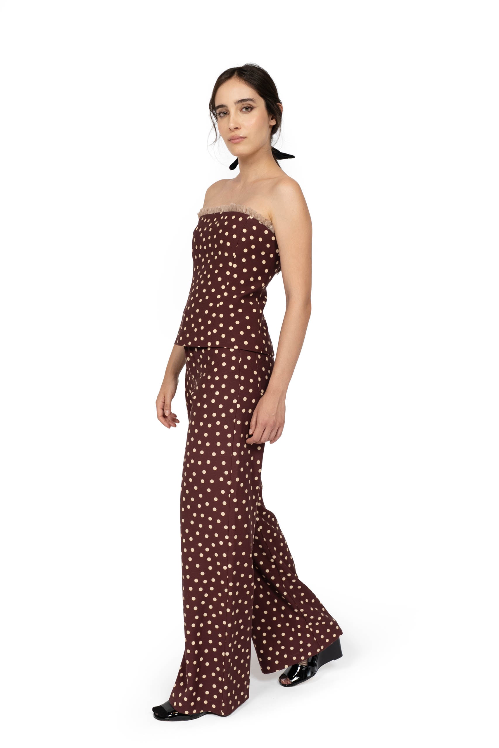 Pantaloni Palazzo Borgogna a Pois
