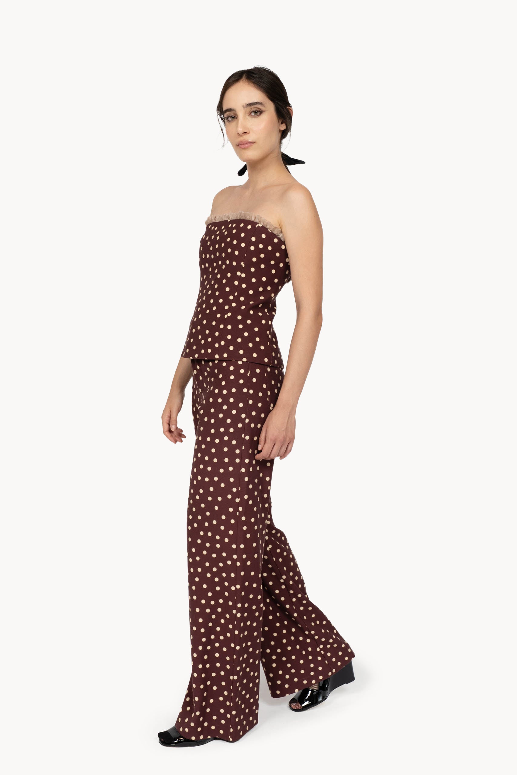 Pantaloni Palazzo Borgogna a Pois