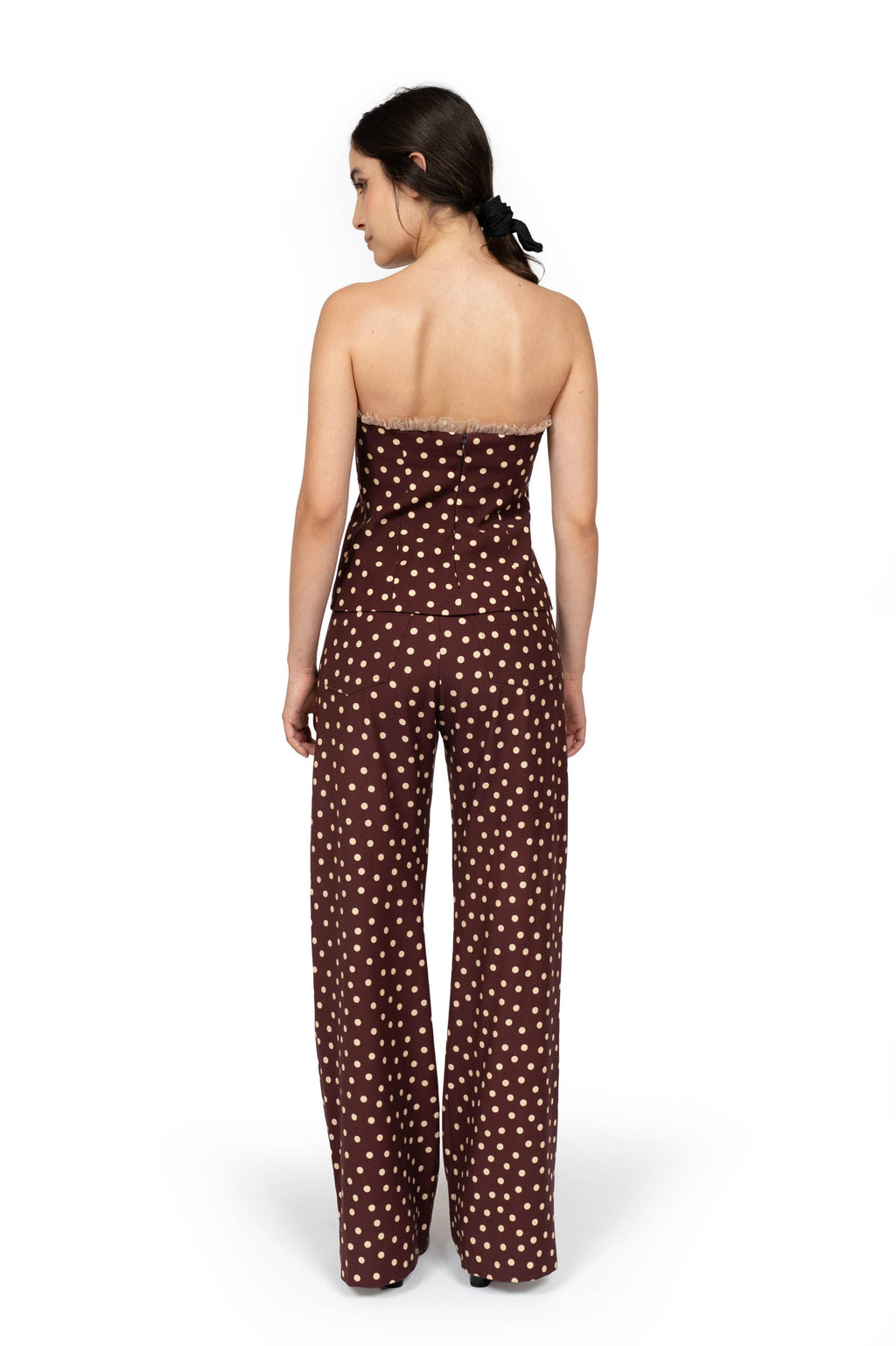 Bustier Borgogna a Pois