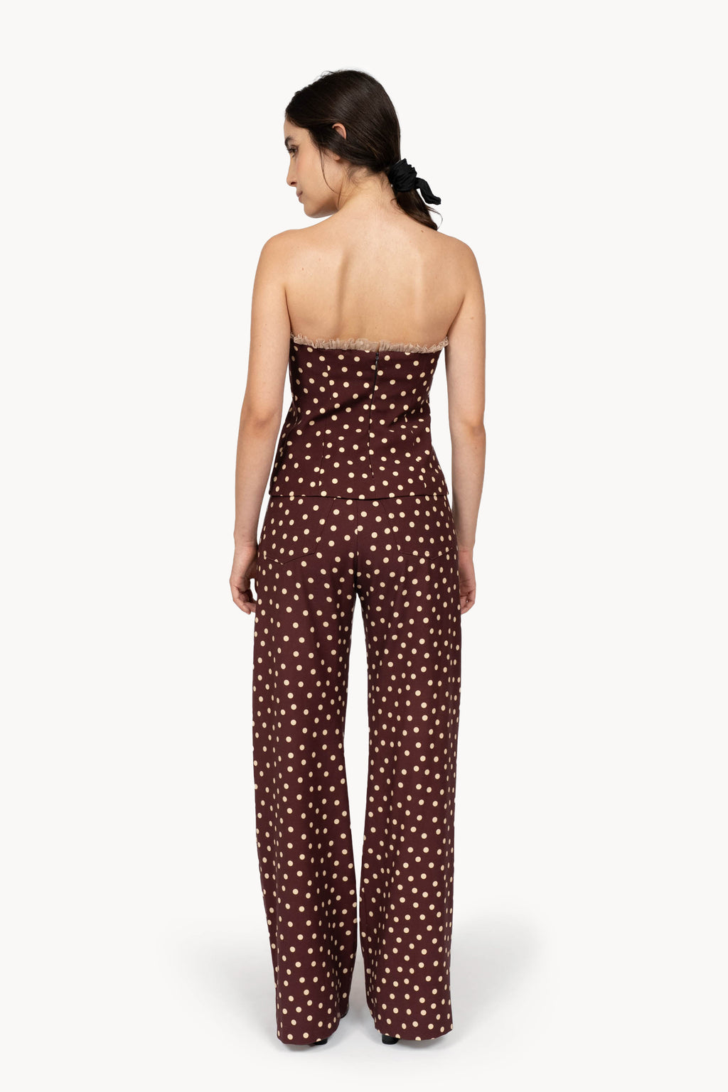 Burgundy Polka Dot Bustier