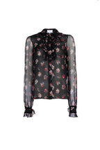 Camicia in Chiffon con Fiore di Viola del Pensiero