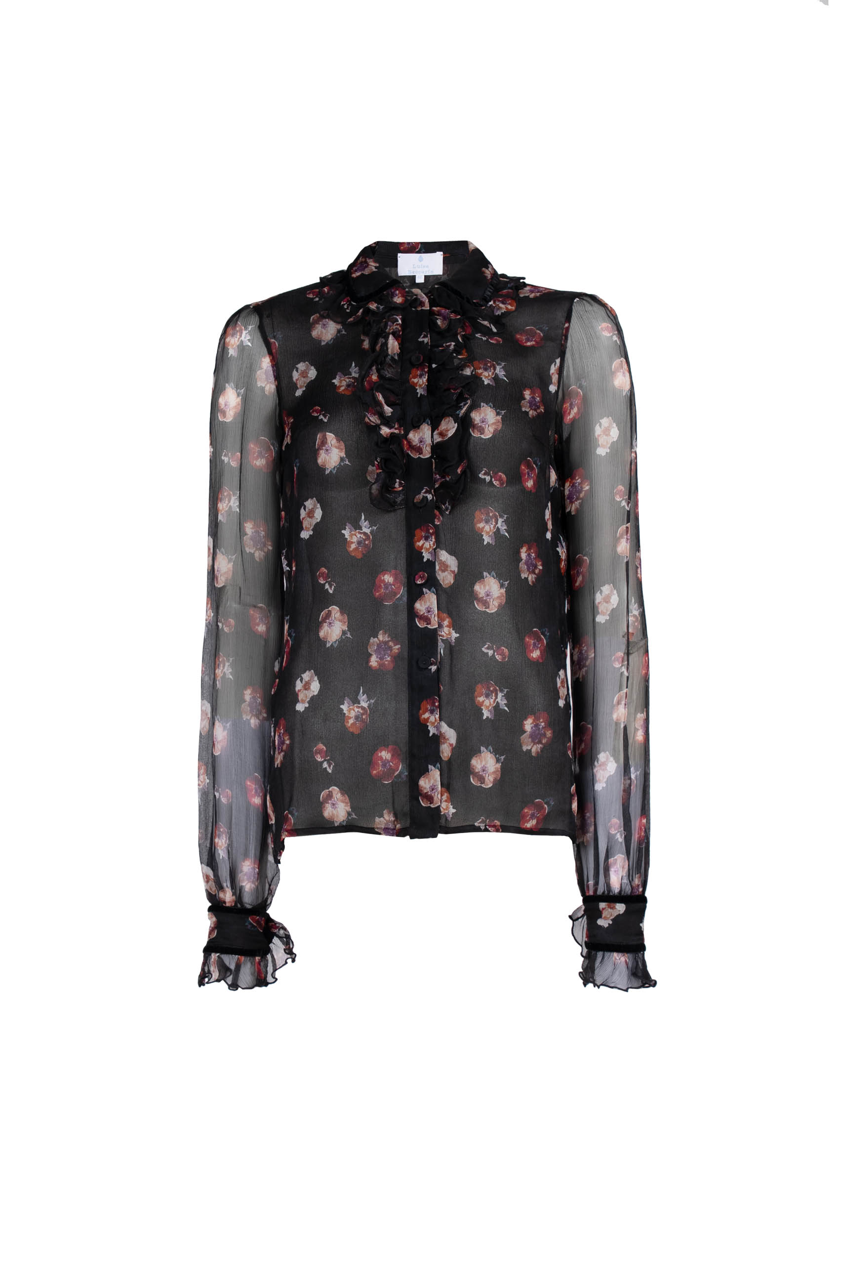 Camicia in Chiffon con Fiore di Viola del Pensiero