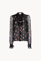 Camicia in Chiffon con Fiore di Viola del Pensiero